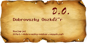 Dobrovszky Oszkár névjegykártya